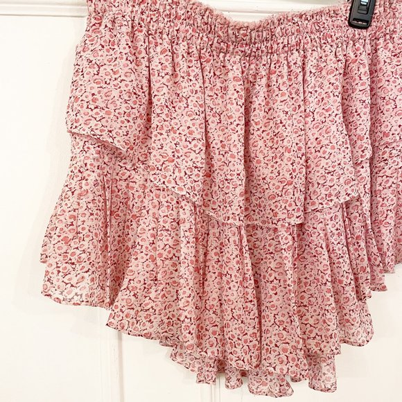 loveshackfancy • pink ruffle mini skirt floral - Picture 5 of 8